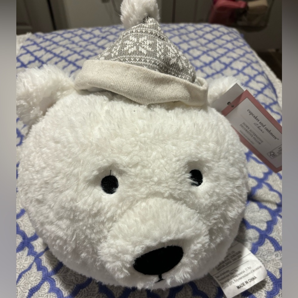 Cupcakes and Cashmere polar bear pillow